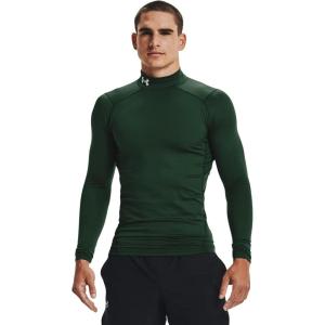 imageUnder Armour Mens ColdGear Compression MockForest GreenWhite