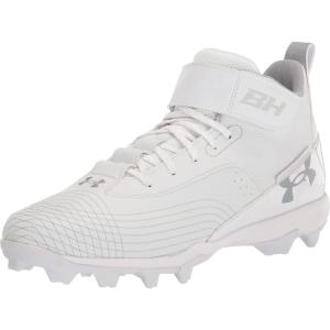 imageUnder Armour Mens Harper 7 Mid Rubber Molded Baseball Cleat Shoe100 WhiteWhiteMod Gray