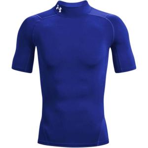 imageUnder Armour Mens HeatGear Comp Mock Short Sleeve TShirtRoyal 400White