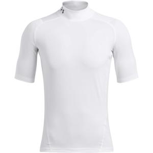 imageUnder Armour Mens HeatGear Comp Mock Short Sleeve TShirtWhite 100Black