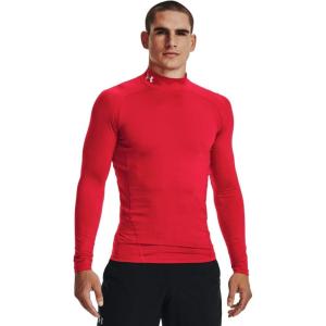 imageUnder Armour Mens Heatgear Armour Mock Long Sleeve TshirtRed 600White