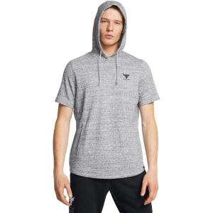 imageUnder Armour Mens Project Rock Payoff Short Sleeve Terry Hoodie011 Mod Gray Medium Heather   Black