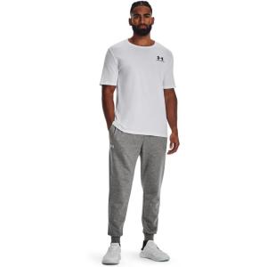 imageUnder Armour Mens Rival Fleece Joggers012 Pitch Gray Full Heather   White