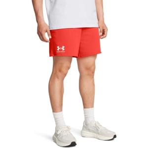 imageUnder Armour Mens Rival Terry 6inch Shorts860 Dark Orange   Onyx White