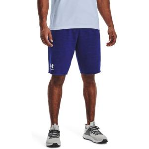 imageUnder Armour Mens Rival Terry Shorts457 Bauhaus Blue Full Heather   Onyx White