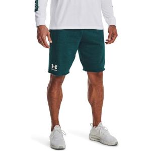 imageUnder Armour Mens Rival Terry Shorts717 Tourmaline Teal Full Heather   Onyx White