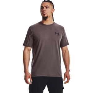 imageUnder Armour Mens Sportstyle Left Chest Short Sleeve TShirt057 Ash Taupe   Black