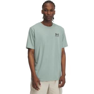 imageUnder Armour Mens Sportstyle Left Chest Short Sleeve TShirt348 Silica Green   Black