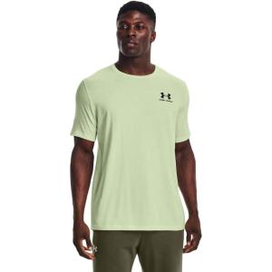 imageUnder Armour Mens Sportstyle Left Chest Short Sleeve TShirt370 Phosphor Green   Black