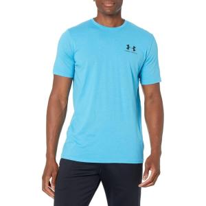 imageUnder Armour Mens Sportstyle Left Chest Short Sleeve TShirt431 Blue Topaz   Black