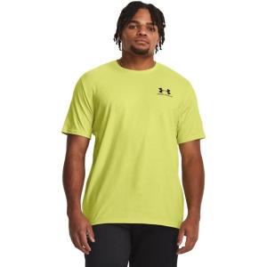 imageUnder Armour Mens Sportstyle Left Chest Short Sleeve TShirt743 Lime Yellow   Black