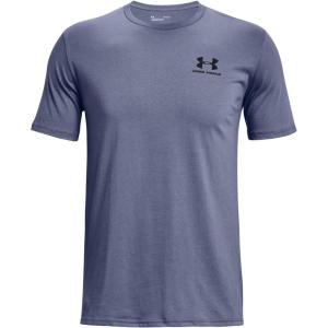 imageUnder Armour Mens Sportstyle Left Chest Short Sleeve TShirt767 Aurora Purple   Black