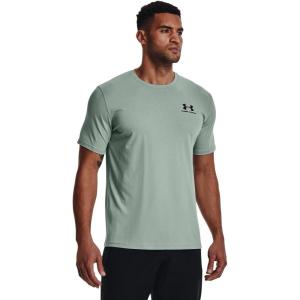 imageUnder Armour Mens Sportstyle Left Chest Short Sleeve TShirt781 Opal Green   Black