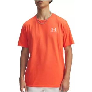 imageUnder Armour Mens Sportstyle Left Chest Short Sleeve TShirt847 Fire   White