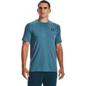 imageUnder Armour Mens Sportstyle Left Chest Short Sleeve TShirtBlue Flannel 597Black