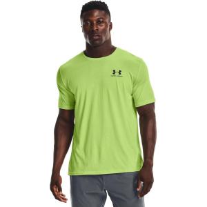 imageUnder Armour Mens Sportstyle Left Chest Short Sleeve TShirtLime Foam 368Black