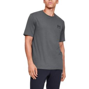 imageUnder Armour Mens Sportstyle Left Chest Short Sleeve TShirtPitch Gray 012Black
