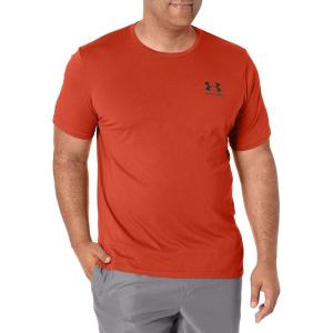 imageUnder Armour Mens Sportstyle Left Chest Short Sleeve TShirtRich Orange 830Mechanic Blue