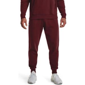 imageUnder Armour Mens UA Rival Fleece Jogger Pants690 Chestnut Red   Onyx White