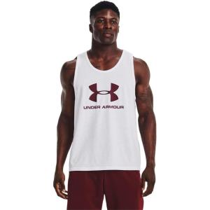 imageUnder Armour Mens UA Sportstyle Logo Tank103 White   Chestnut Red