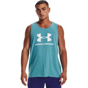 imageUnder Armour Mens UA Sportstyle Logo Tank433 Glacier Blue  White  White