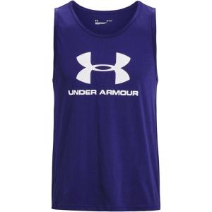 imageUnder Armour Mens UA Sportstyle Logo Tank468 Sonar Blue  White  White