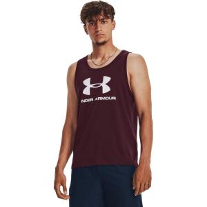 imageUnder Armour Mens UA Sportstyle Logo Tank601 Dark Maroon   White