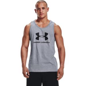 imageUnder Armour Mens UA Sportstyle Logo TankSteel Light Heather 036Black