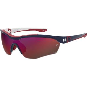 imageUnder Armour Mens Ua Yard Pro Shield SunglassesMatte BlueWhiteRedInfrared Mirrored