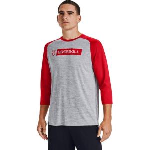 imageUnder Armour Mens Utility 34 20 TShirtSteel Full Heather 036Red