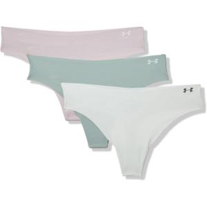 imageUnder Armour Womens 3Pack Pure Stretch No Show Thong Underwear AllDay Comfort ampamp UltraSoft FitGray Dawn