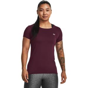 imageUnder Armour Womens HeatGear Armour ShortSleeve TShirt600 Dark Maroon   Iridescent