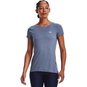 imageUnder Armour Womens HeatGear Armour ShortSleeve TShirt767 Aurora Purple   Metallic Silver