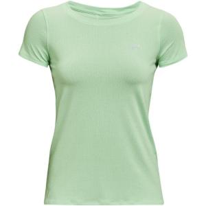 imageUnder Armour Womens HeatGear Armour ShortSleeve TShirtAqua Foam 335Metallic Silver