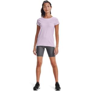 imageUnder Armour Womens HeatGear Armour ShortSleeve TShirtCrystal Lilac 570Metallic Silver