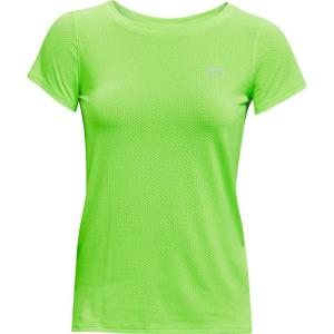imageUnder Armour Womens HeatGear Armour ShortSleeve TShirtHyper Green 389Metallic Silver
