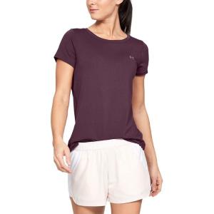 imageUnder Armour Womens HeatGear Armour ShortSleeve TShirtLevel Purple 569Metallic Silver