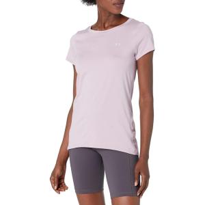 imageUnder Armour Womens HeatGear Armour ShortSleeve TShirtMauve Pink 698Metallic Silver
