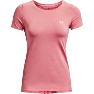 imageUnder Armour Womens HeatGear Armour ShortSleeve TShirtPink Clay 663Metallic Silver