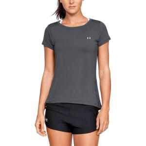 imageUnder Armour Womens HeatGear Armour ShortSleeve TShirtPitch Gray Light Heather