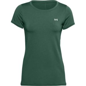 imageUnder Armour Womens HeatGear Armour ShortSleeve TShirtSaxon Green 386Metallic Silver