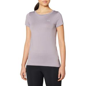imageUnder Armour Womens HeatGear Armour ShortSleeve TShirtSlate Purple 585Metallic Silver