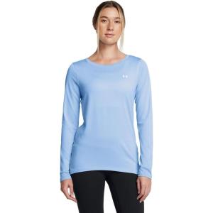 imageUnder Armour Womens Heatgear Longsleeve TShirt466 Horizon Blue   White