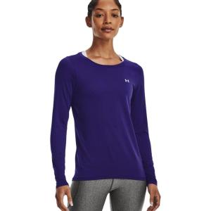 imageUnder Armour Womens Heatgear Longsleeve TShirt468 Sonar Blue   Iridescent