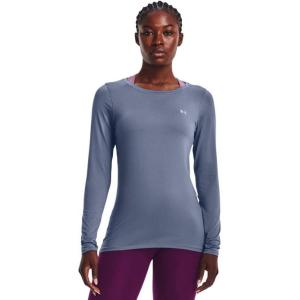 imageUnder Armour Womens Heatgear Longsleeve TShirt767 Aurora Purple   Metallic Silver