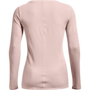imageUnder Armour Womens Heatgear Longsleeve TShirtMicro Pink 685Metallic Silver