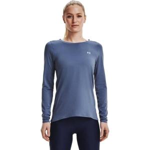 imageUnder Armour Womens Heatgear Longsleeve TShirtMineral Blue 470Metallic Silver