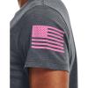imageUnder Armour Womens New Freedom Flag TShirt012 Pitch Gray Medium Heather   Pink Edge