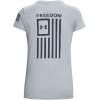 imageUnder Armour Womens New Freedom Flag TShirt466 Harbor Blue Medium Heather   Downpour Gray