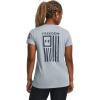 imageUnder Armour Womens New Freedom Flag TShirt466 Harbor Blue Medium Heather   Downpour Gray